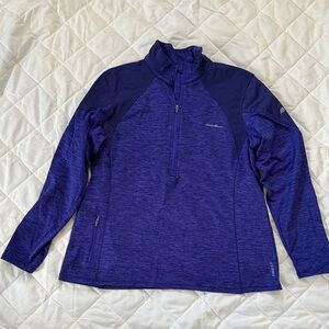 Bluish Purple Eddie Bauer Fleece Quarter-Zip Pullover